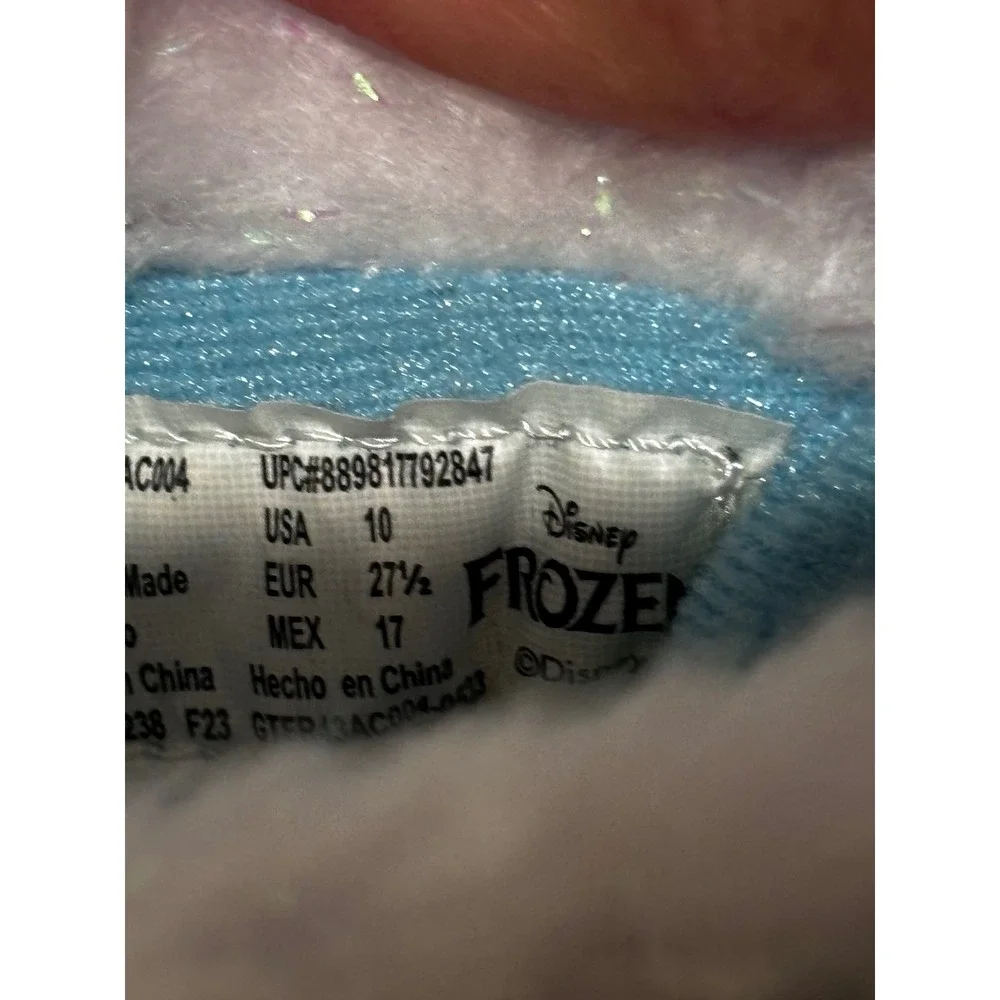Disney Frozen Anna Elsa Blue Purple Glitter Faux Fur Snow Boots Girls Size 10
